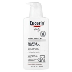 Baby, гель для душа и шампунь, без аромат, 400 мл (13,5 жидких унций) — Eucerin
