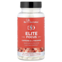 Elite Focus, кофеин и L-теанин, 120 вегетарианских капсул — Eu Natural
