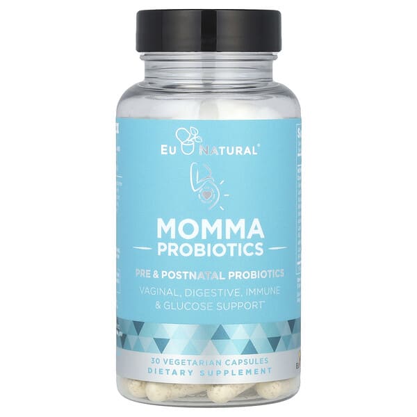 eun00822_v_40.jpg Momma Probiotics, пре-и послеродовые пробиотики, 30 вегетарианских капсул — Eu Natural