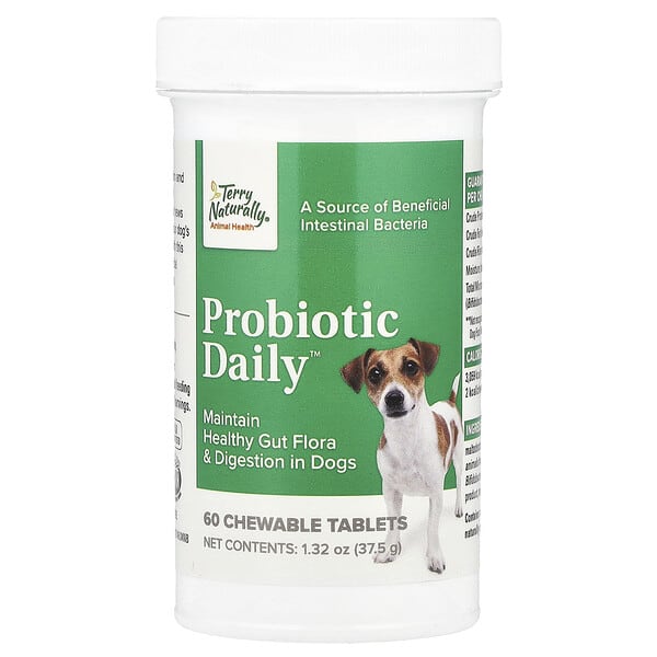 eur02746_v_35.jpg Probiotic Daily™, для собак, 60 жевательных таблеток, 37,5 г (1,32 унции) — Terry Naturally