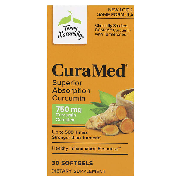 eur20293_v_20.jpg CuraMed, куркумин с улучшенной усвояемостью, 750 мг, 30 капсул — Terry Naturally