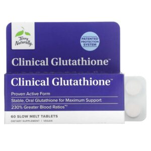 Clinical Glutathione, глутатион, 60 таблеток медленного растворения (150 мг в 1 таблетке) — Terry Naturally