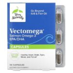 Vectomega, омега-3 ЭПК и ДГК из лосося, 60 капсул (214 мг в каждой капсуле) — Terry Naturally