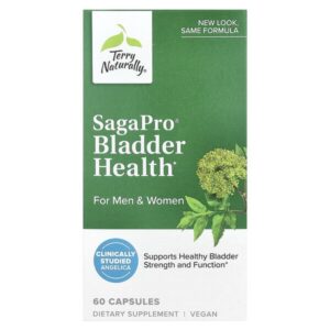 SagaPro®, здоровье мочевого пузыря, для мужчин и женщин, 60 капсул (100 мг на капсулу) — Terry Naturally
