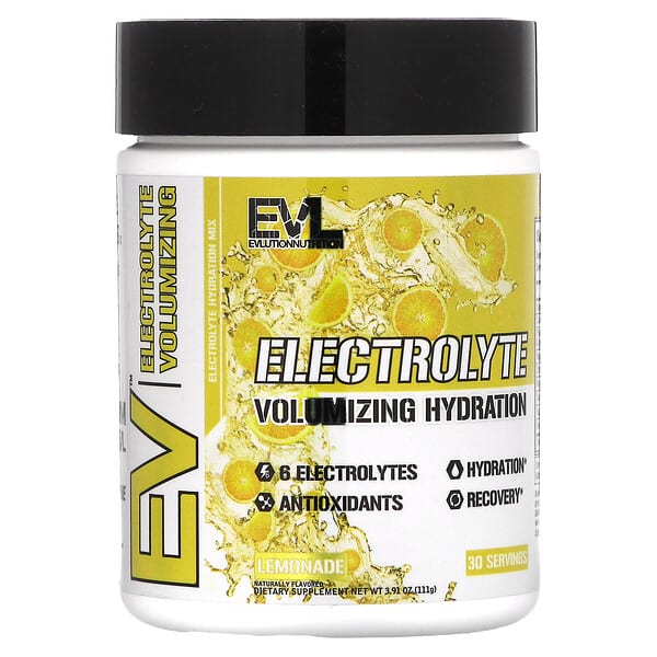 evl02822_v_28.jpg Electrolyte Volumizing Hydration, лимонад, 111 г (3,91 унции) — EVLution Nutrition