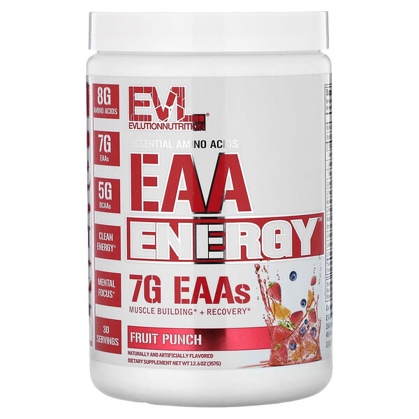 evl02954_v_10.jpg незаменимые аминокислоты, EAA Energy, фруктовый пунш, 357 г (12,6 унции) — EVLution Nutrition