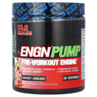 Enrn Pump, предтренировочный комплекс, со вкусом вишневого лаймада, 270 г (9,52 унции) — EVLution Nutrition