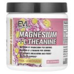 магний и L-теанин, со вкусом розового лимонада, 90 г (3,17 унции) — EVLution Nutrition
