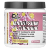 магний и L-теанин, со вкусом розового лимонада, 90 г (3,17 унции) — EVLution Nutrition