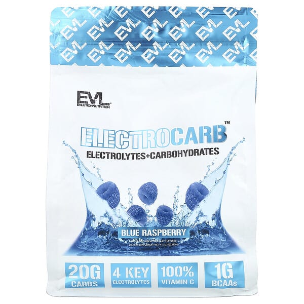 evl10047_v_8.jpg ElectroCarb™, голубая малина, 900 г (31,75 унции) — EVLution Nutrition