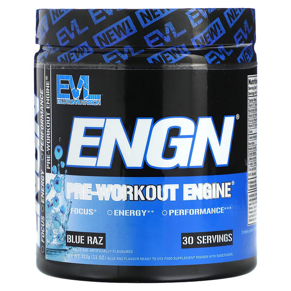 evl55123_v_9.jpg ENGN, Pre-Workout Engine, Blue Raz, 312 г (11 унций) — EVLution Nutrition