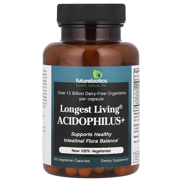 fbs00116_v_37.jpg Longest Living Acidophilus +, 100 вегетарианских капсул — Futurebiotics