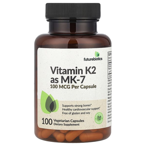 fbs50090_v_48.jpg Витамин K2 в виде MK-7, 100 мкг, 100 вегетарианских капсул — Futurebiotics