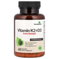 витамины K2 и D3, повышенная сила действия, 60 капсул — Futurebiotics