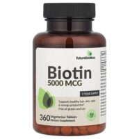 биотин, 5000 мкг, 360 вегетарианских таблеток — Futurebiotics
