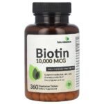 биотин, высокая эффективность, 10 000 мкг, 360 вегетарианских таблеток — Futurebiotics