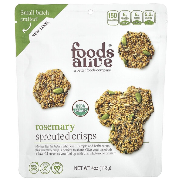 fda00008_v_2.jpg Хрустящие чипсы, розмарин, 113 г (4 унции) — Foods Alive