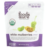 органическая белая шелковица, сушеная, 227 г (8 унций) — Foods Alive