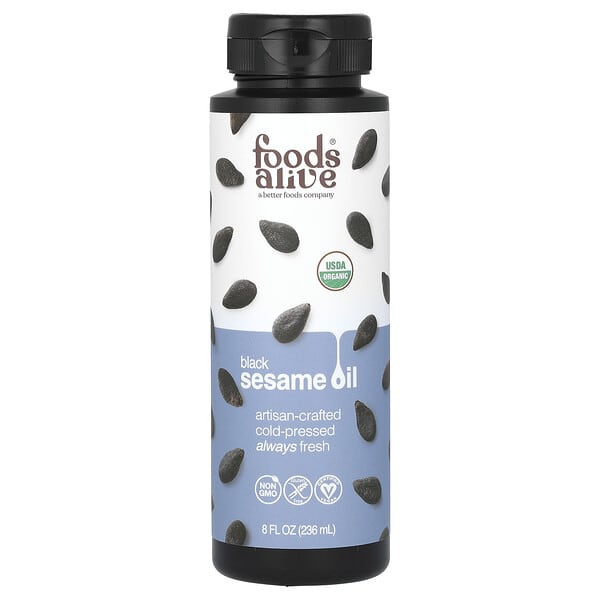 fda00031_v_32.jpg Органическое масло черного кунжута, 236 мл (8 жидк. Унций) — Foods Alive