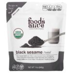 Органический черный кунжут, семена, 340 г (12 унций) — Foods Alive