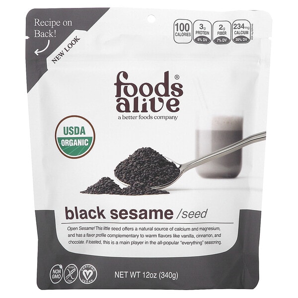 fda00049_v_15.jpg Органический черный кунжут, семена, 340 г (12 унций) — Foods Alive
