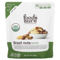 органические бразильские орехи, цельные, 284 г (10 унций) — Foods Alive