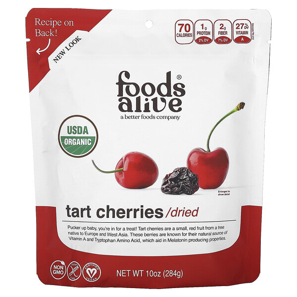 fda08046_v_10.jpg органическая вишня, сушеная, 284 г (10 унций) — Foods Alive