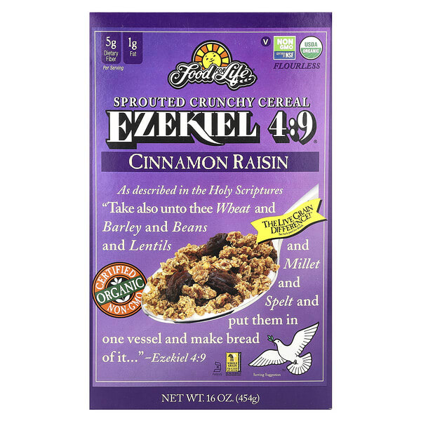 fff00257_v_36.jpg Food For Life, Иезекииль 4: 9, хрустящие хлопья с корицей и изюмом, 454 г (16 унций)