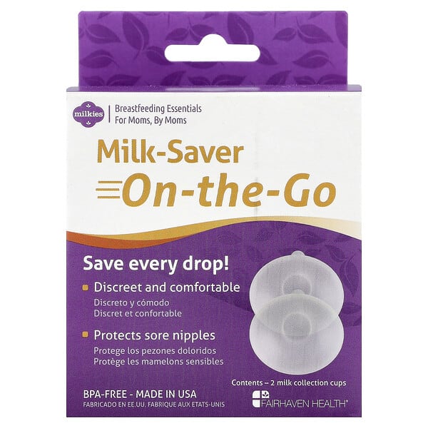 fhh00245_v_37.jpg Milkies, Milk-Saver-On-The-Go, 2 стакана для сбора молока — Fairhaven Health