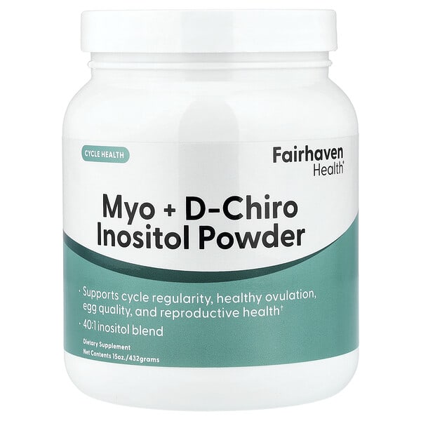 fhh12400_v_40.jpg мио-и D-хироинозитол в порошке, 432 г (15 унций) — Fairhaven Health