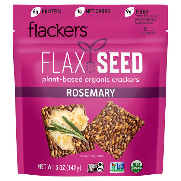 flk00201_v_4.jpg крекеры из семян льна, розмарин, 142 г (5 унций) — Flackers