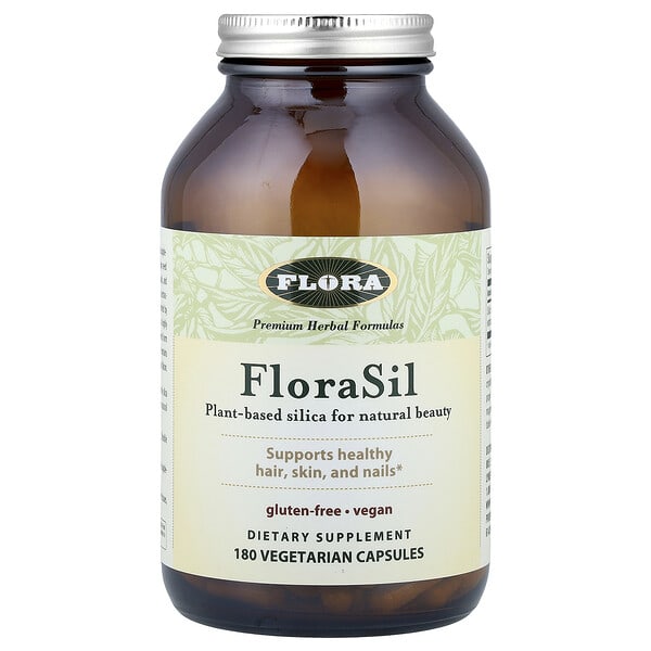 flo61435_v_64.jpg FloraSil, 180 вегетарианских капсул (9 мг в 1 капсуле) — Flora