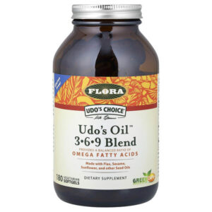 Udo's Choice®, Udo's Oil™, смесь 3, 6, 9, 180 вегетарианских капсул — Flora