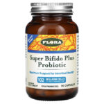 Super Bifido Plus, пробиотик с бифидобактериями, 120 млрд клеток, 30 капсул — Flora