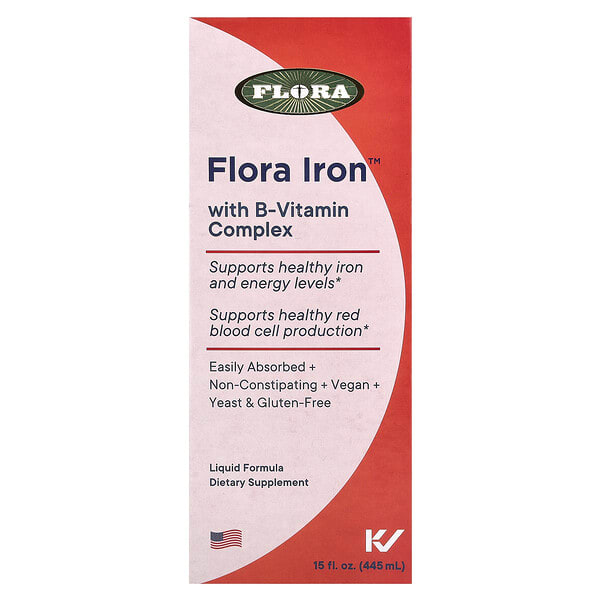 flo64742_v_53.jpg Железо с комплексом витаминов группы B, 445 мл (15 жидк. унц.) — Flora