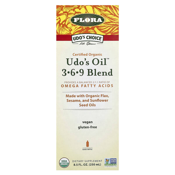 flo67980_v_27.jpg Udo's Choice, органическая смесь Udo's Oil 3,6,9, 250 мл (8,5 жидк. унции) — Flora