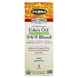 Udo's Choice, сертифицированная органическая смесь Udo's Oil с высоким содержанием лигнана 3, 6, 9, 500 мл (17 жидк. унций) — Flora