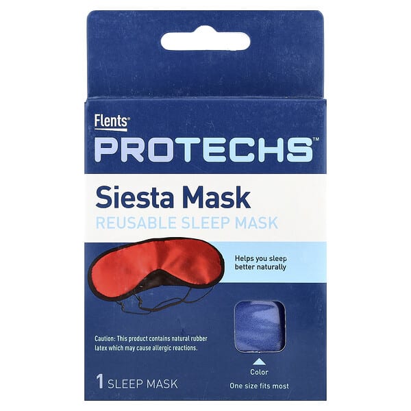 fls14404_v_50.jpg ProTechs™, Siesta Mask, многоразовая маска для сна, один размер подходит для большинства людей, 1 шт. — Flents