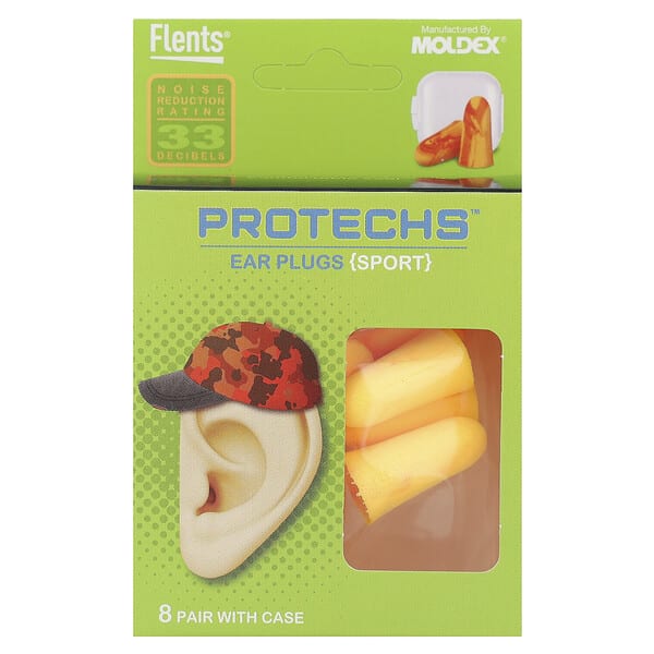 fls68052_v_9.jpg Protechs, беруши, для занятий спортом, 8 пар в футляре — Flents
