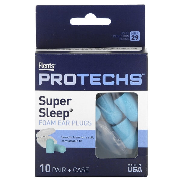 fls68405_v_10.jpg Protechs, Super Sleep, беруши из поролона, 10 пар в футляре — Flents