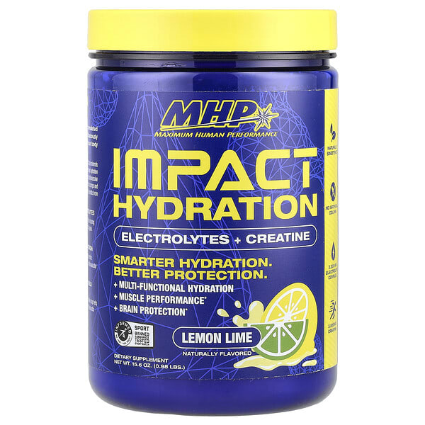 fnl01010_v_8.jpg Impact Hydration, электролиты и креатин, лимон и лайм, 15,6 унции (0,98 фунта) — MHP