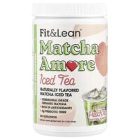 Чай со льдом Matcha Amore, персиковый чай, 141 г (5 унций) — Fit & Lean