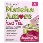 Чай со льдом Matcha Amore, малиновый чай, 10 пакетиков в стиках по 4,5 г (0,16 унции) — Fit & Lean