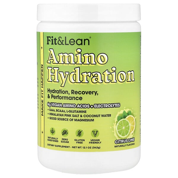 fnl01034_v_8.jpg Amino Hydration, аминокислота с цитрусовыми и лаймом, 342 г (12,1 унции) — Fit & Lean