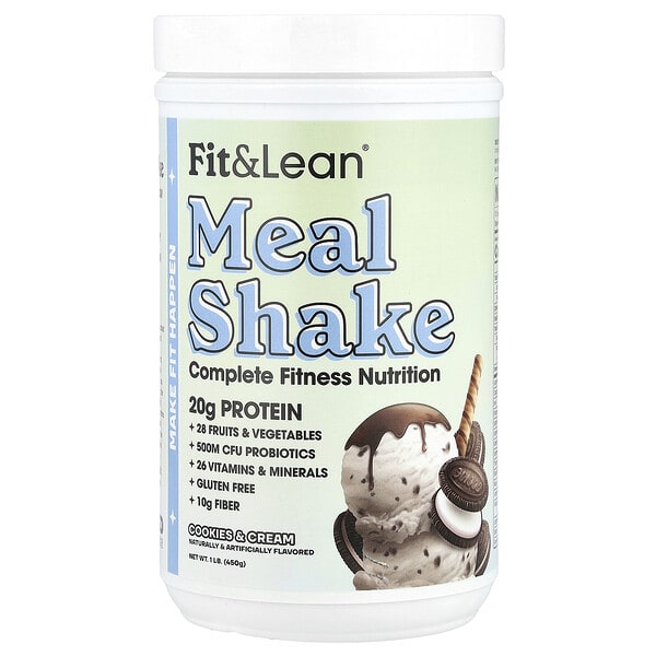 fnl09594_v_53.jpg Meal Shake, комплексное питание для фитнеса, печенье и сливки, 450 г (1 фунт) — Fit & Lean