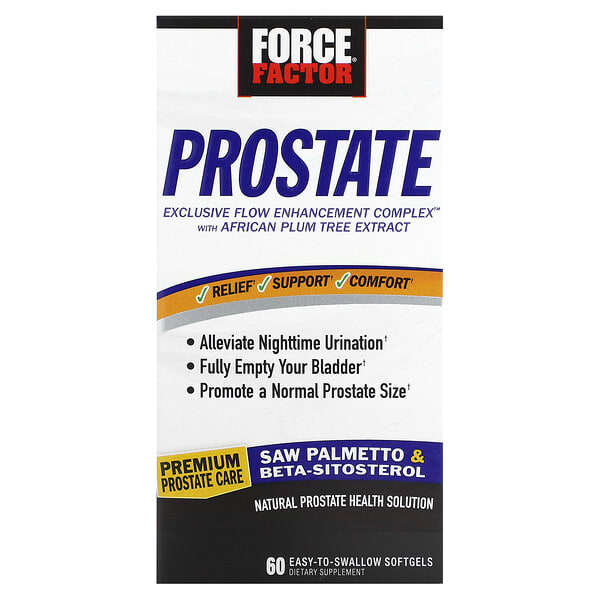 foa01241_v_44.jpg Prostate, натуральное средство для здоровья простаты, 60 удобных капсул — Force Factor