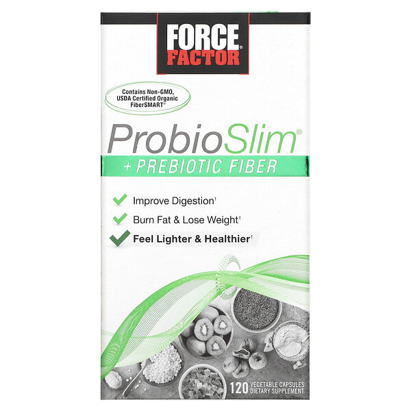 foa01476_v_12.jpg ProbioSlim®, с пребиотической клетчаткой, 120 вегетарианских капсул — Force Factor