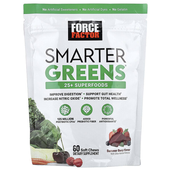 foa01713_v_31.jpg Smarter Greens®, летняя ягода, 60 жевательных таблеток — Force Factor