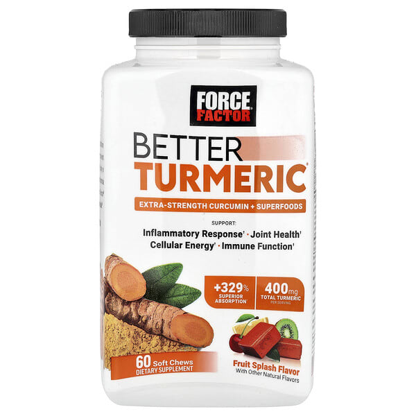 foa01736_v_47.jpg Better Turmeric®, куркумин и суперфуды, фруктовый вкус, 60 жевательных таблеток — Force Factor