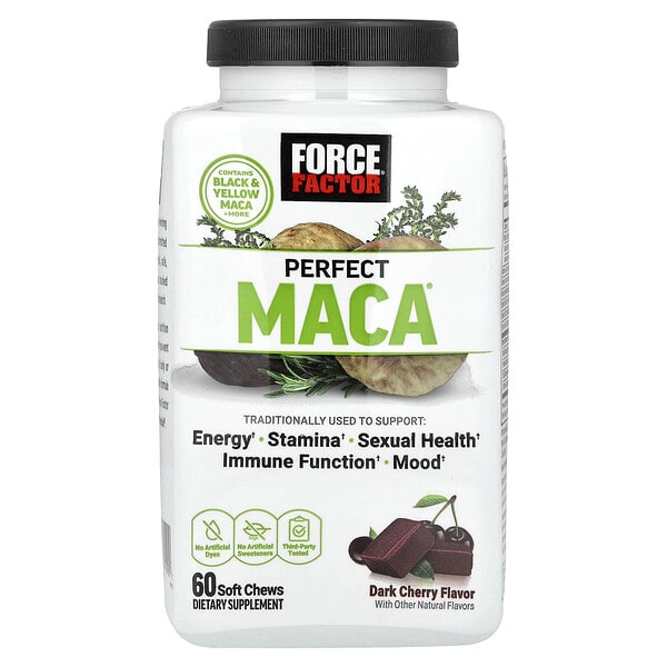 foa01955_v_45.jpg Perfect Maca®, темная вишня, 60 жевательных таблеток — Force Factor